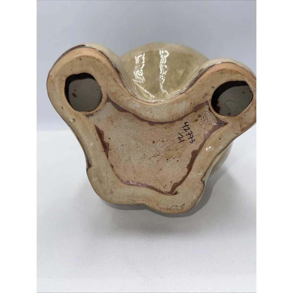 Ceramic‎ Pottery Snowman beige & Red  Glazed 12
